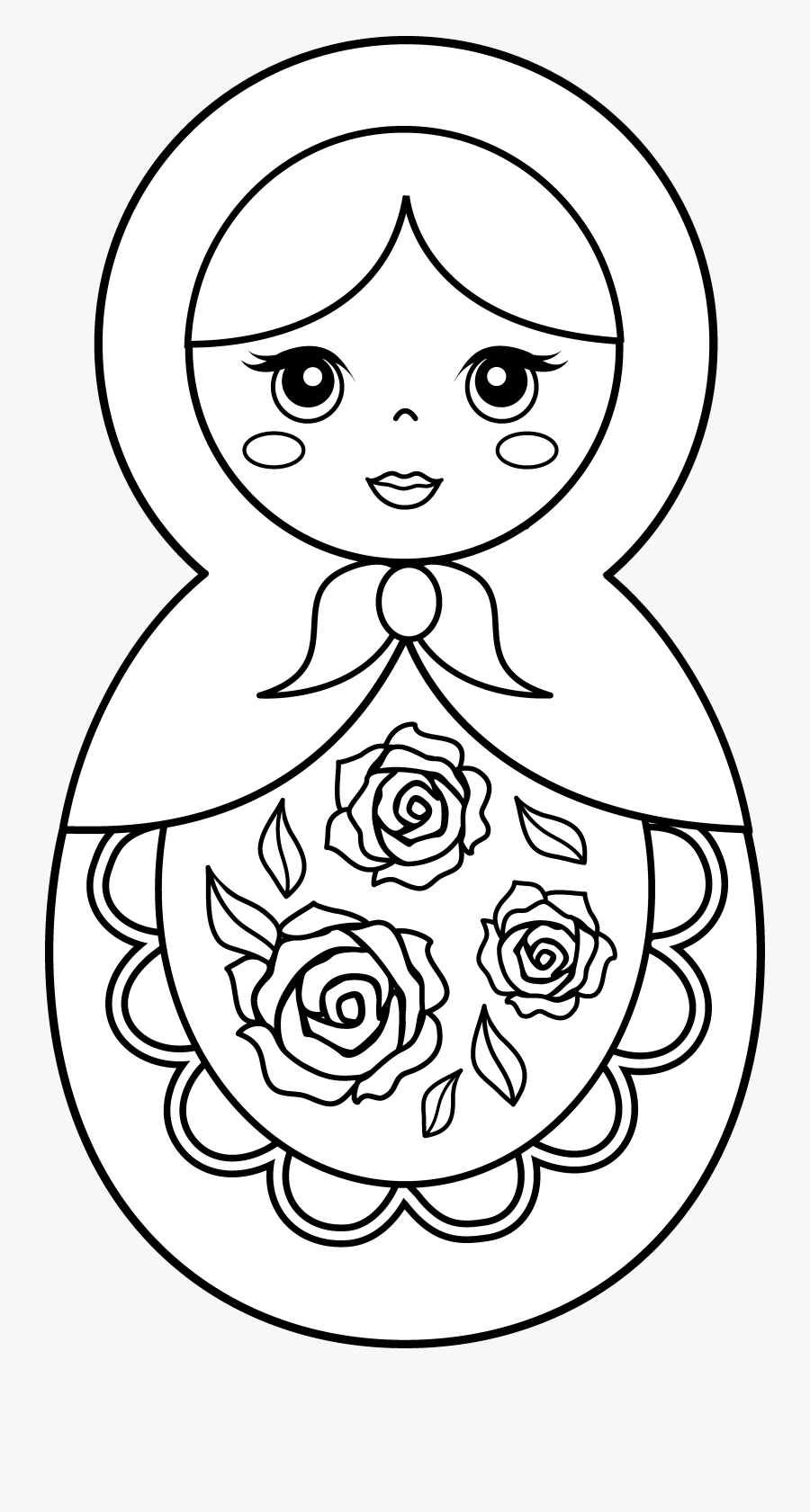 Clip Download Flute Clipart Colouring Page - Russian Doll Coloring Page, Transparent Clipart