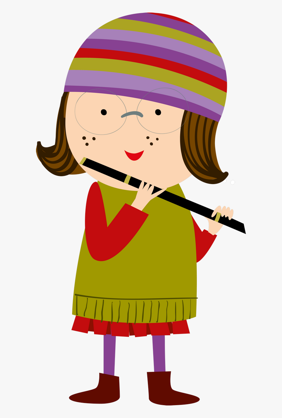 Girl Playing Flute Clipart Png - Flute, Transparent Clipart
