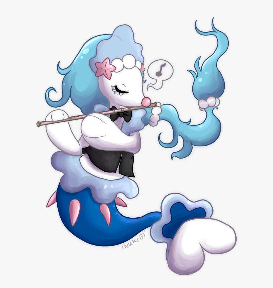Primarina Playing Flute By Inukibi - Cartoon, Transparent Clipart