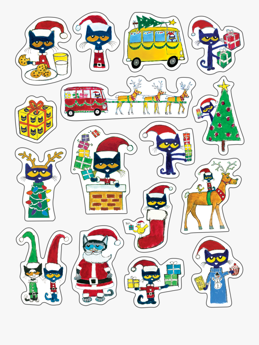 Pete The Cat¨ Christmas Stickers, Transparent Clipart