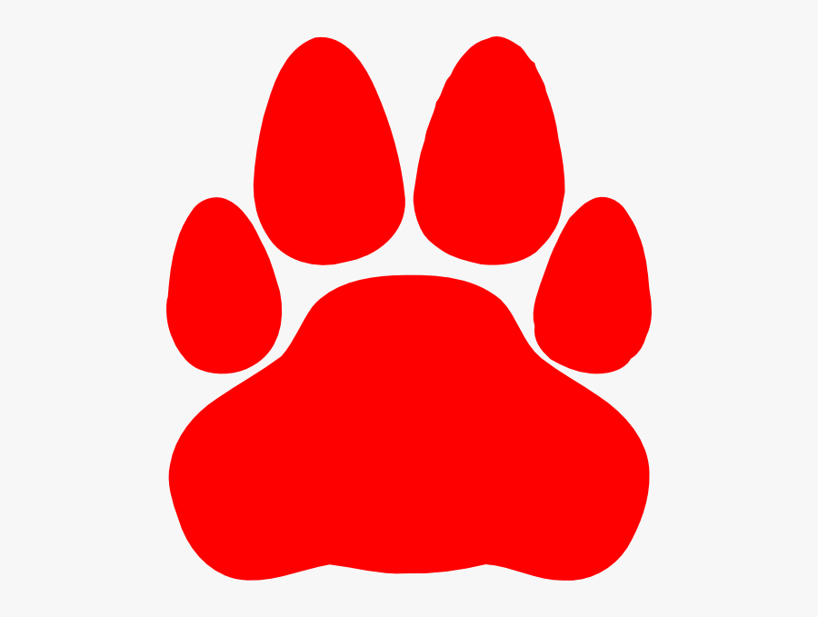 Red Cat Paw Print, Transparent Clipart