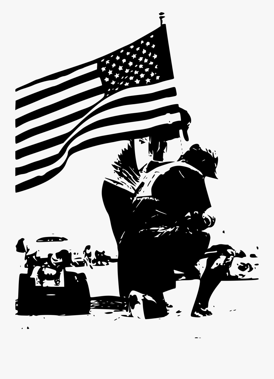 Memorial Day Flag Poster - Memorial Day Black And White, Transparent Clipart