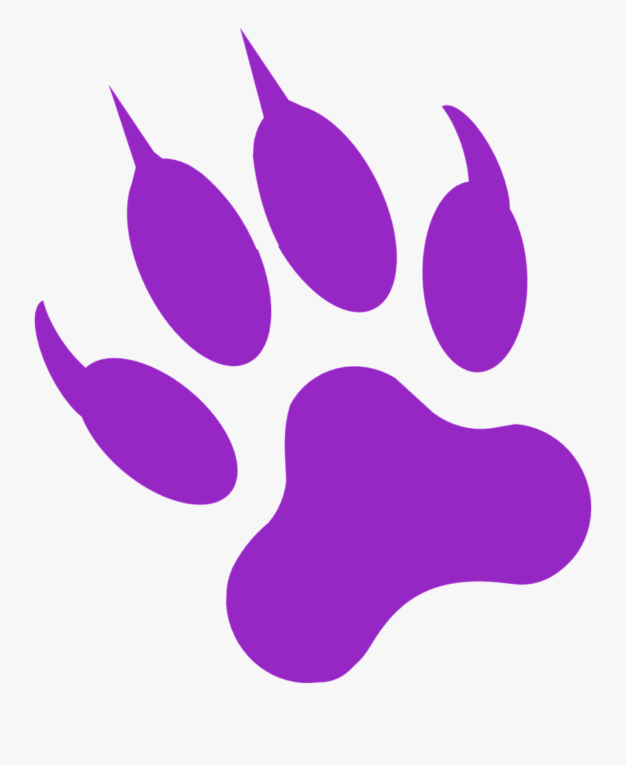 Paw, Print, Wolf, Purple, Wild - Purple Panther Paw Prints, Transparent Clipart