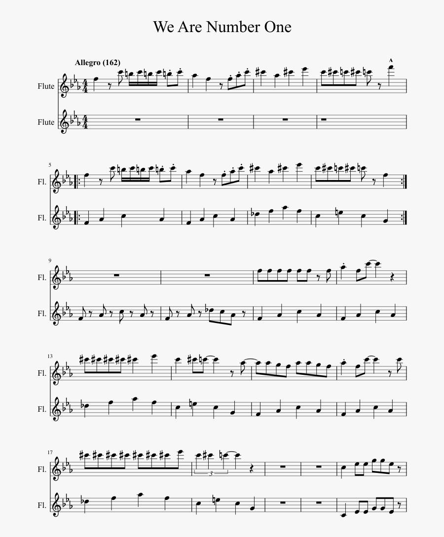 Clip Art We Are Number One - We Are Number One Flute, Transparent Clipart