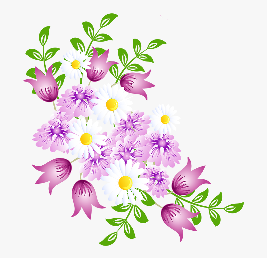 Flowers Corner Vector Png, Transparent Clipart