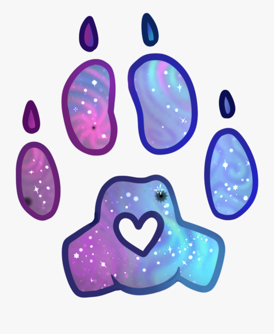 Galaxy Cat Paw Print, Transparent Clipart