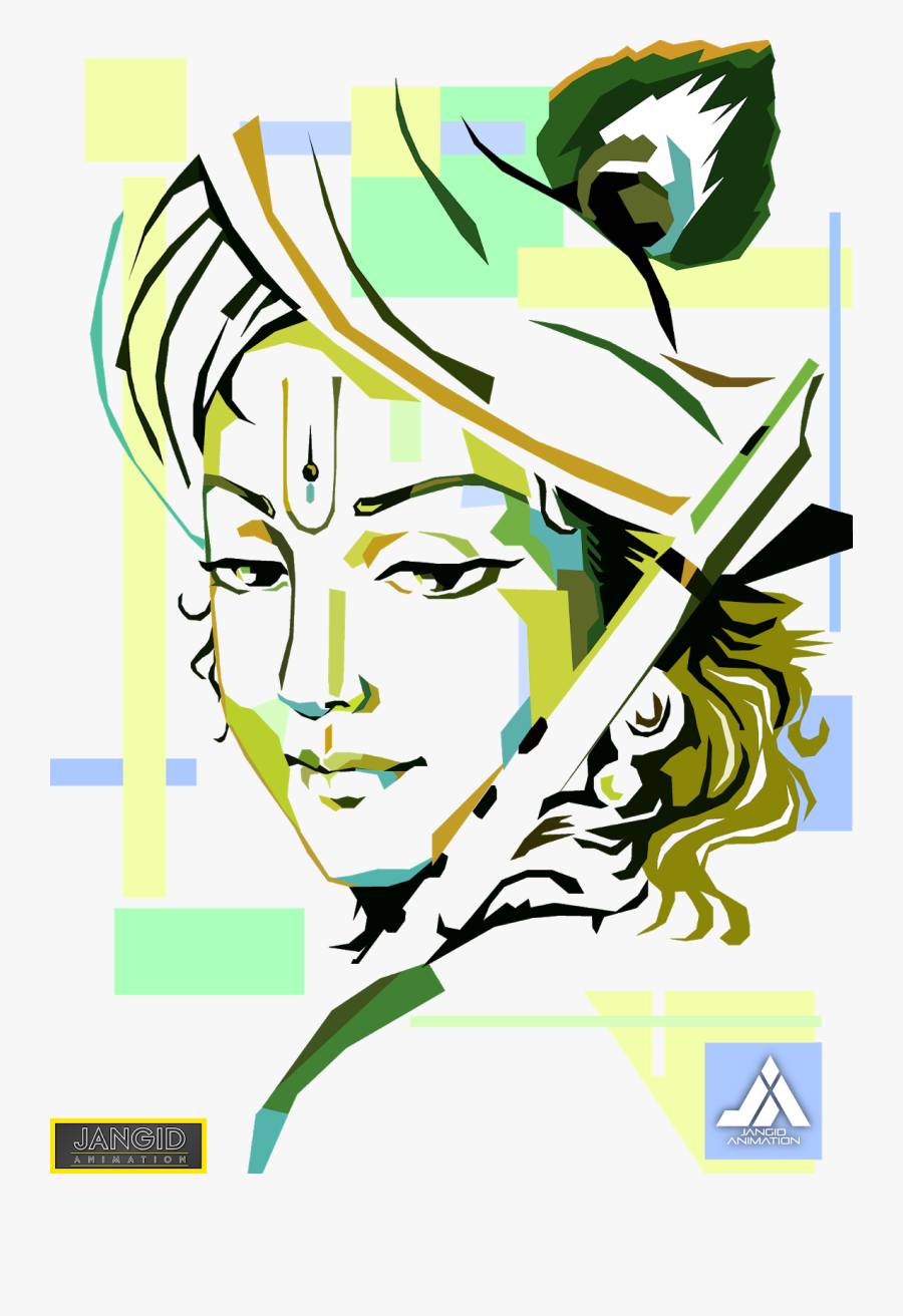 Transparent Cool Design Png - Abstract Krishna Line Art, Transparent Clipart