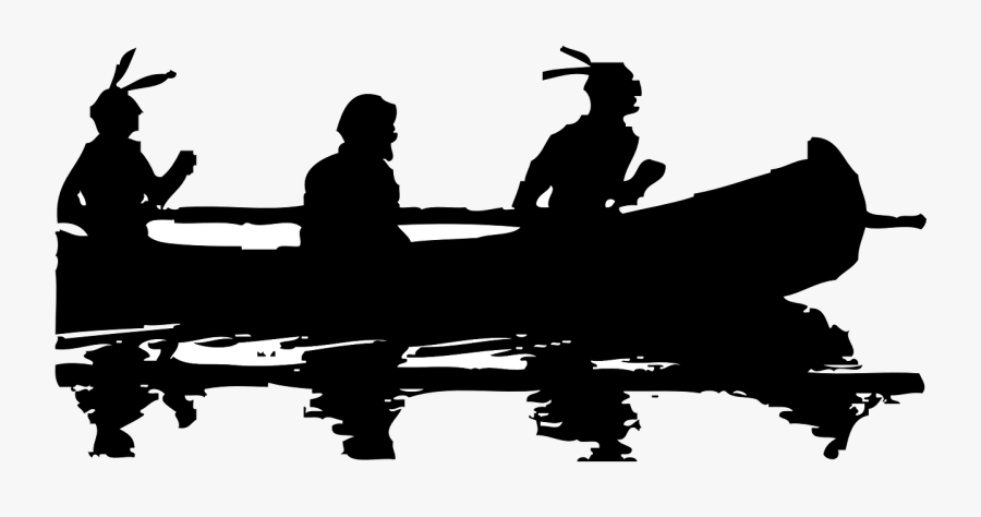 Canoe Silhouette - Native American Canoe Silhouette, Transparent Clipart