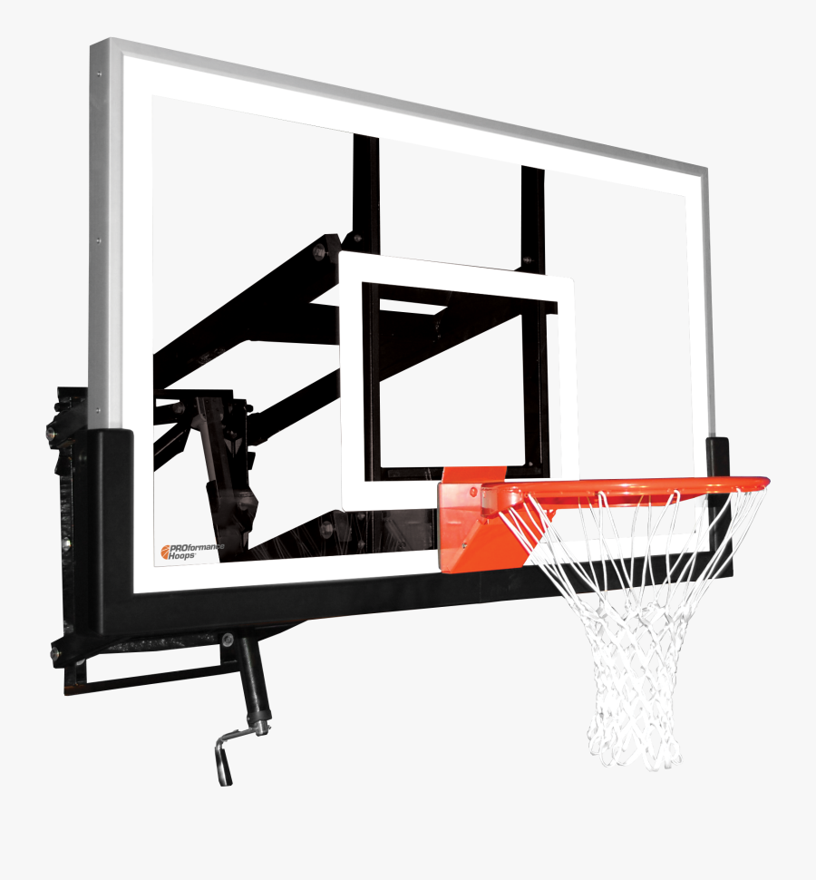 Wall Mount Wm60 Adjustable Basketball Hoop With - Backboard, Transparent Clipart