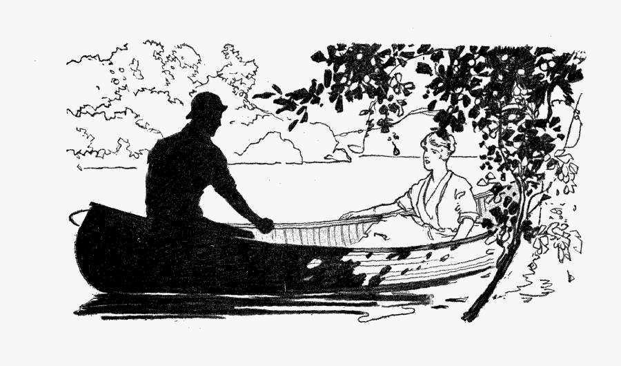 Couple Romantic Canoe Illustration - Canoe Art Couple, Transparent Clipart