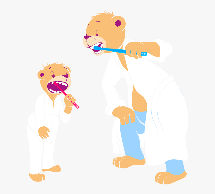 Brushing Toothbeary Richmond - Cartoon, Transparent Clipart