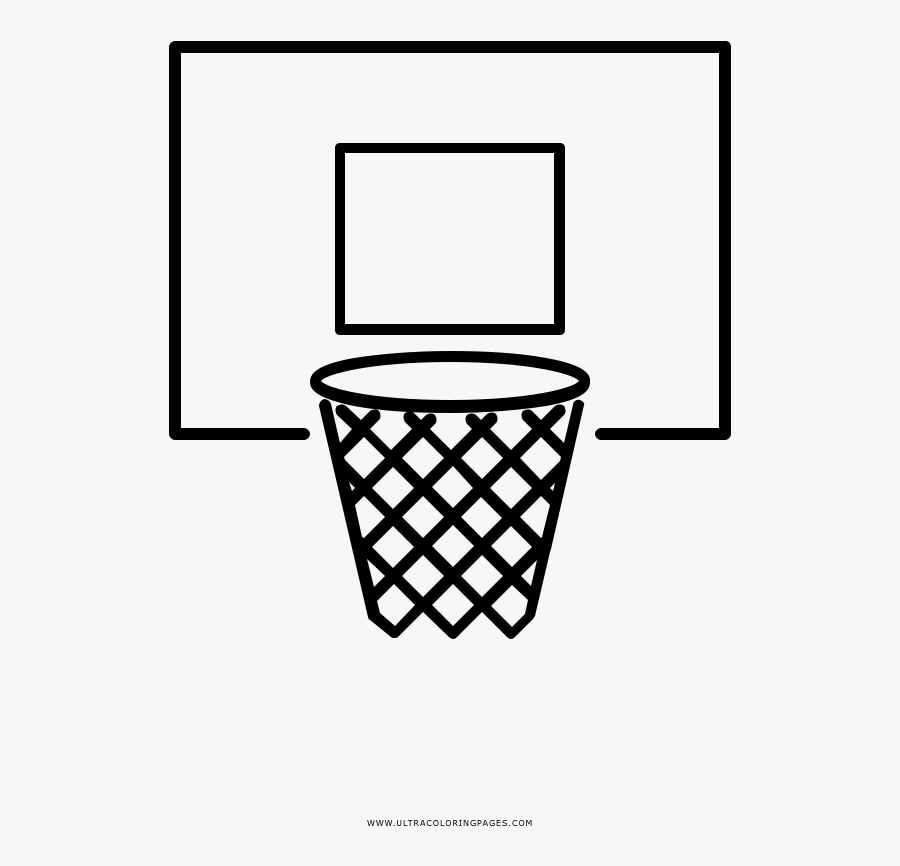 Basketball Hoop Coloring Page - Canasta De Baloncesto Para Colorear, Transparent Clipart