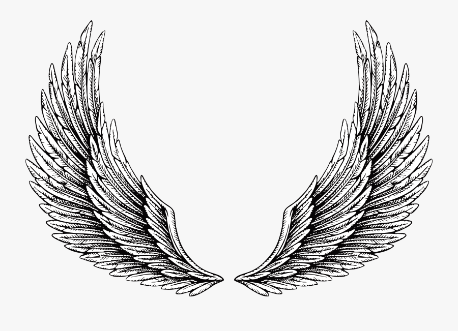 Tattoo Wing Illustration Hd Image Free Png Clipart - Black And White Wings Png, Transparent Clipart