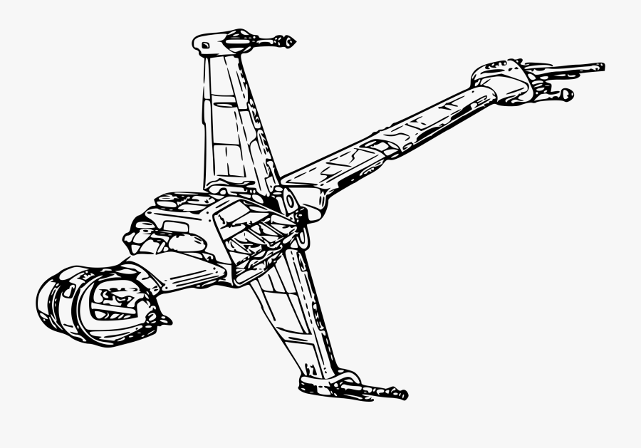 Free Vector Starfighter Starwars Clip Art - Star Wars B Wing Drawing, Transparent Clipart