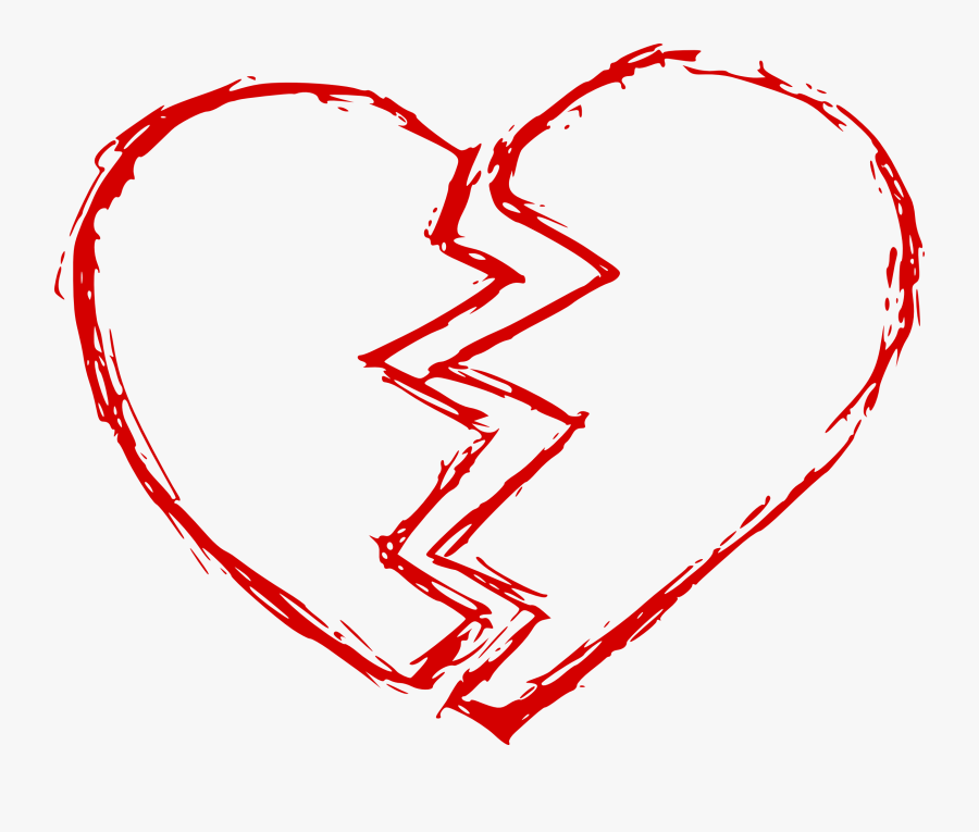 Broken Heart Png Clipart - Broken Heart Png Red, Transparent Clipart