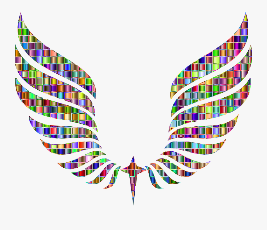 Chromatic Mosaic Abstract Wings Clip Arts - Wings Abstract, Transparent Clipart