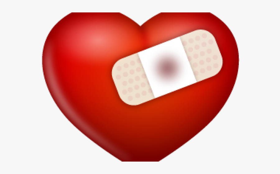 Broken Heart Clipart Bandaged - Heart, Transparent Clipart