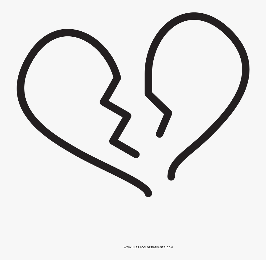 11 Broken Heart Coloring - Png Corazon Roto Sticker, Transparent Clipart