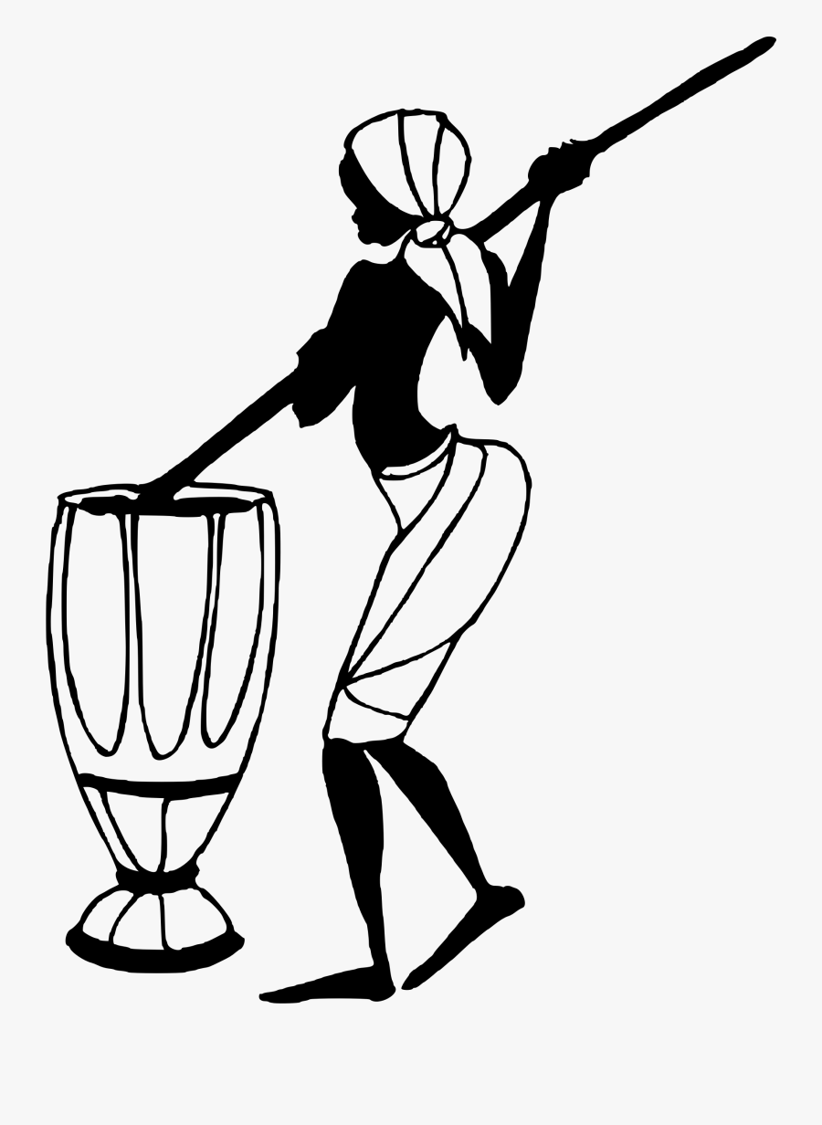 Clipart - African Women Drawing Black And White, Transparent Clipart