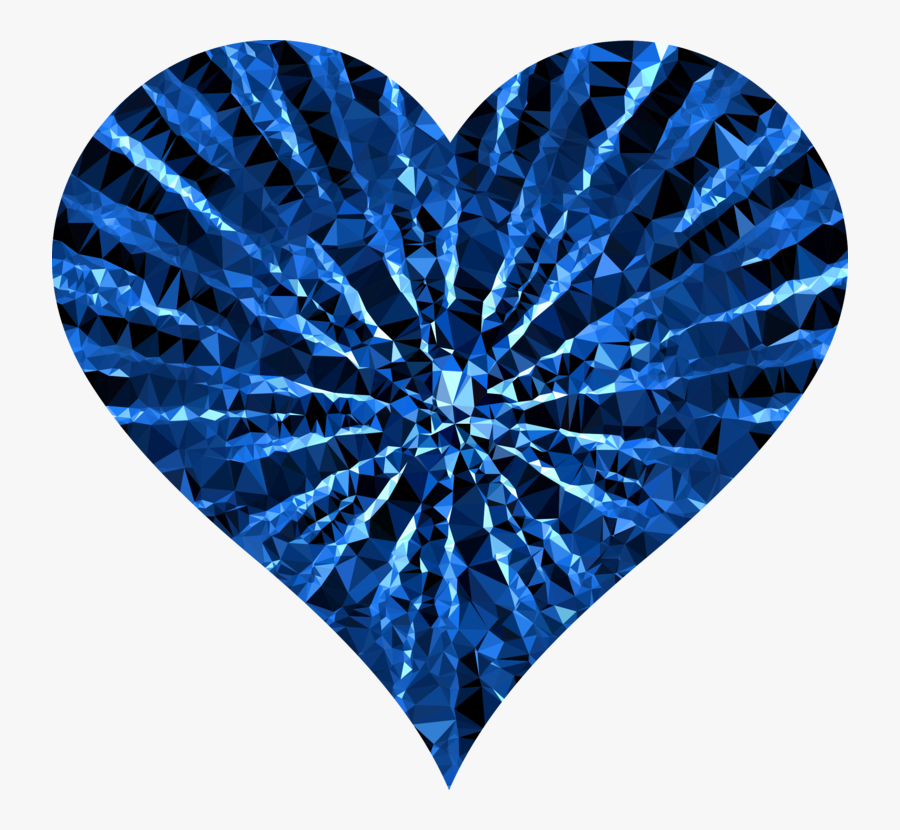Blue Diamond Broken Heart Png, Transparent Clipart