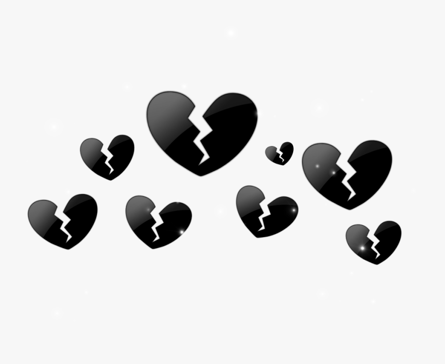 #blackheart #brokenheart #black #heart #broken #heartcrown - Bart Y Lisa Sad, Transparent Clipart