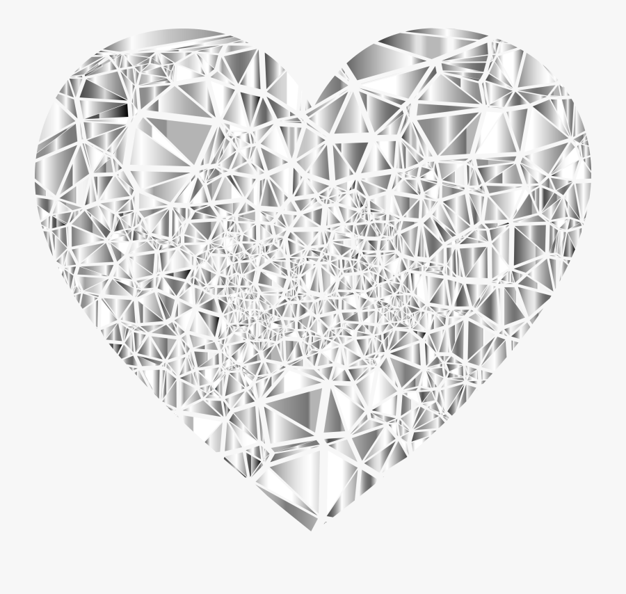Heart,triangle,organ - Shattered Heart Black And White, Transparent Clipart