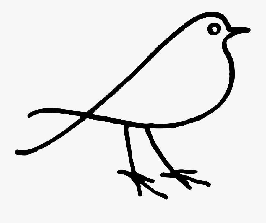 Line Art,plant,artwork - Black And White Clip Art Bird, Transparent Clipart