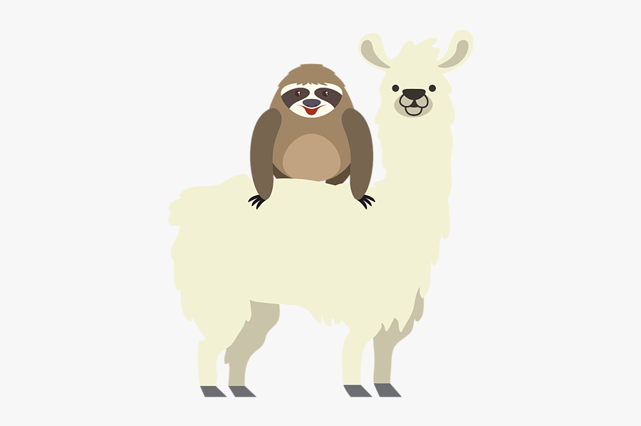 Cute Sloths And Llamas, Transparent Clipart