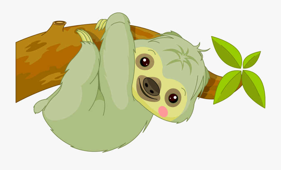 Baby Sloth Clip Art - Imagenes De Oso Perezoso Animado, Transparent Clipart
