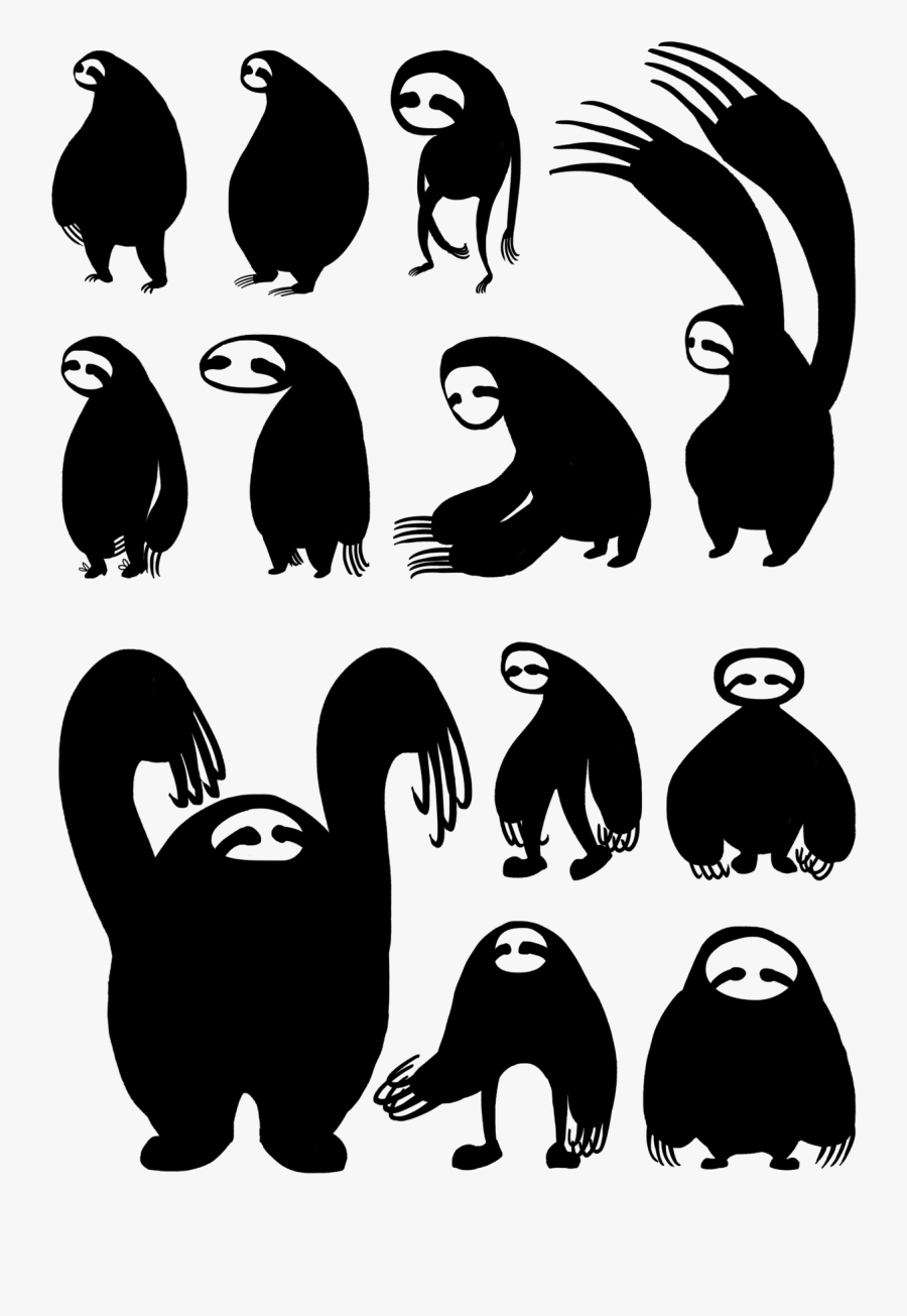Color & Silhouette Research Of The Sloth"
 Data Pin - Sloth Png Silhouettes, Transparent Clipart