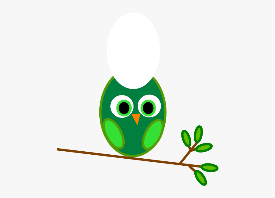 Green Owl Branch Clip Art At Clker - Owls On A Branch Cartoon, Transparent Clipart