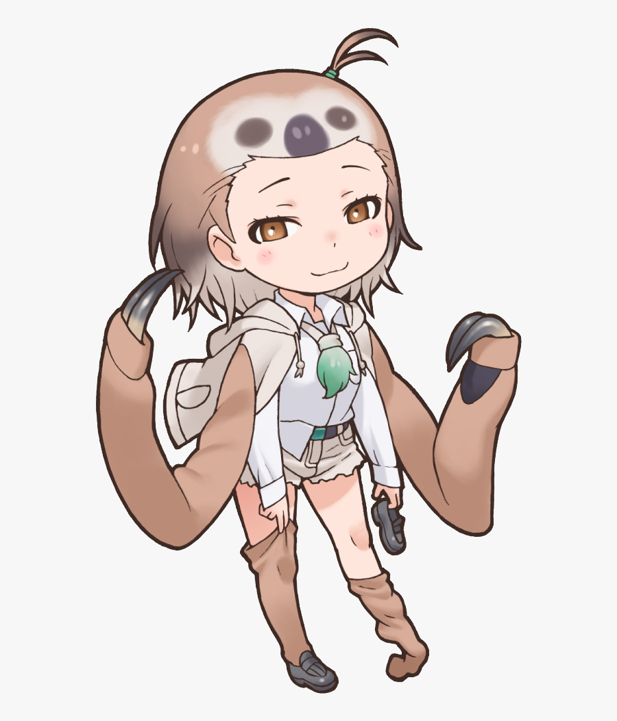 Linnaeus"s Two-toed Slothoriginal - Anime Girl With Sloth, Transparent Clipart