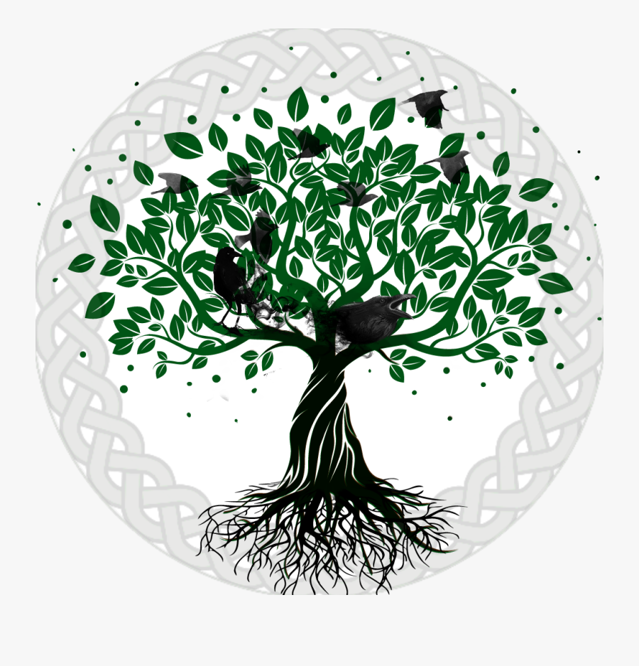 Yggdrasil Raven Tree Celtic Knot Circle Leaves Pagan - Transparent Tree Of Life Breastfeeding, Transparent Clipart