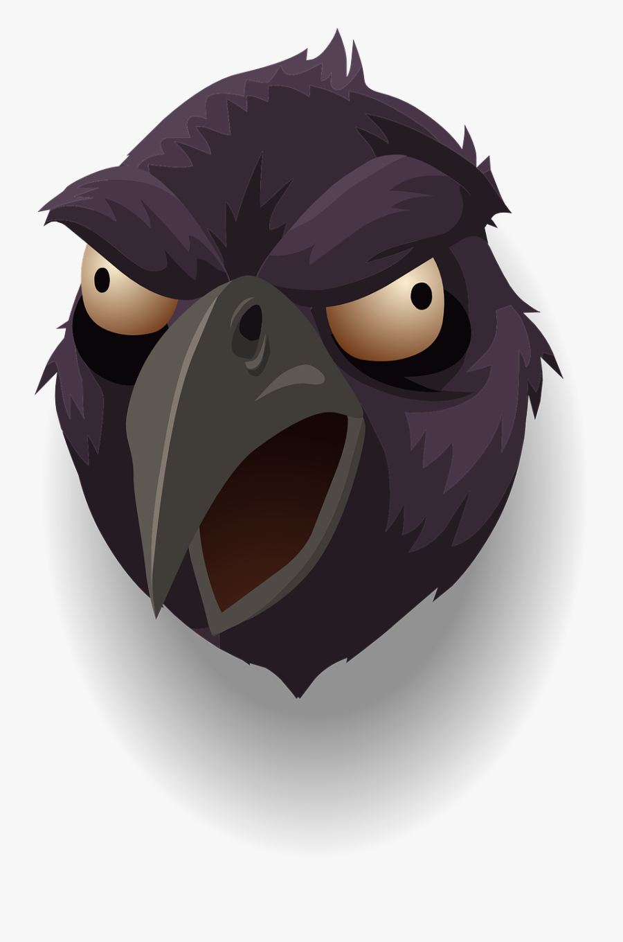 Raven Head Bird Free Picture - Bird Raven Cartoon, Transparent Clipart