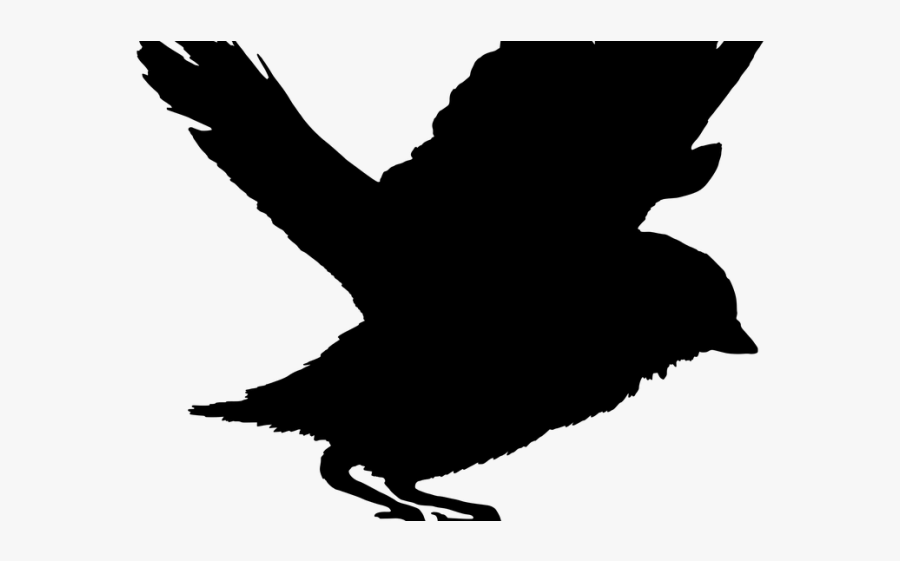 Raven Clipart Raptor Bird - Silhouette Sparrow Bird Png, Transparent Clipart