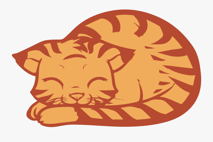 Sleeping Cat Cartoon Drawing, Transparent Clipart