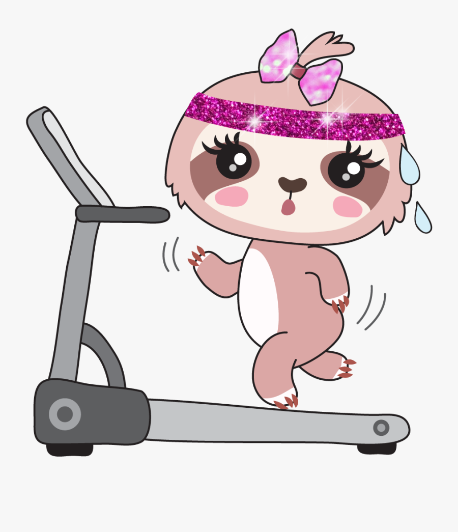 Sloth On Treadmill Cartoon, Transparent Clipart