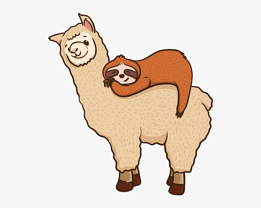 Cute Llamas And Sloths, Transparent Clipart