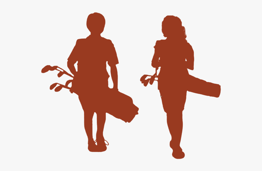 Kids Golfing Silhouette, Transparent Clipart