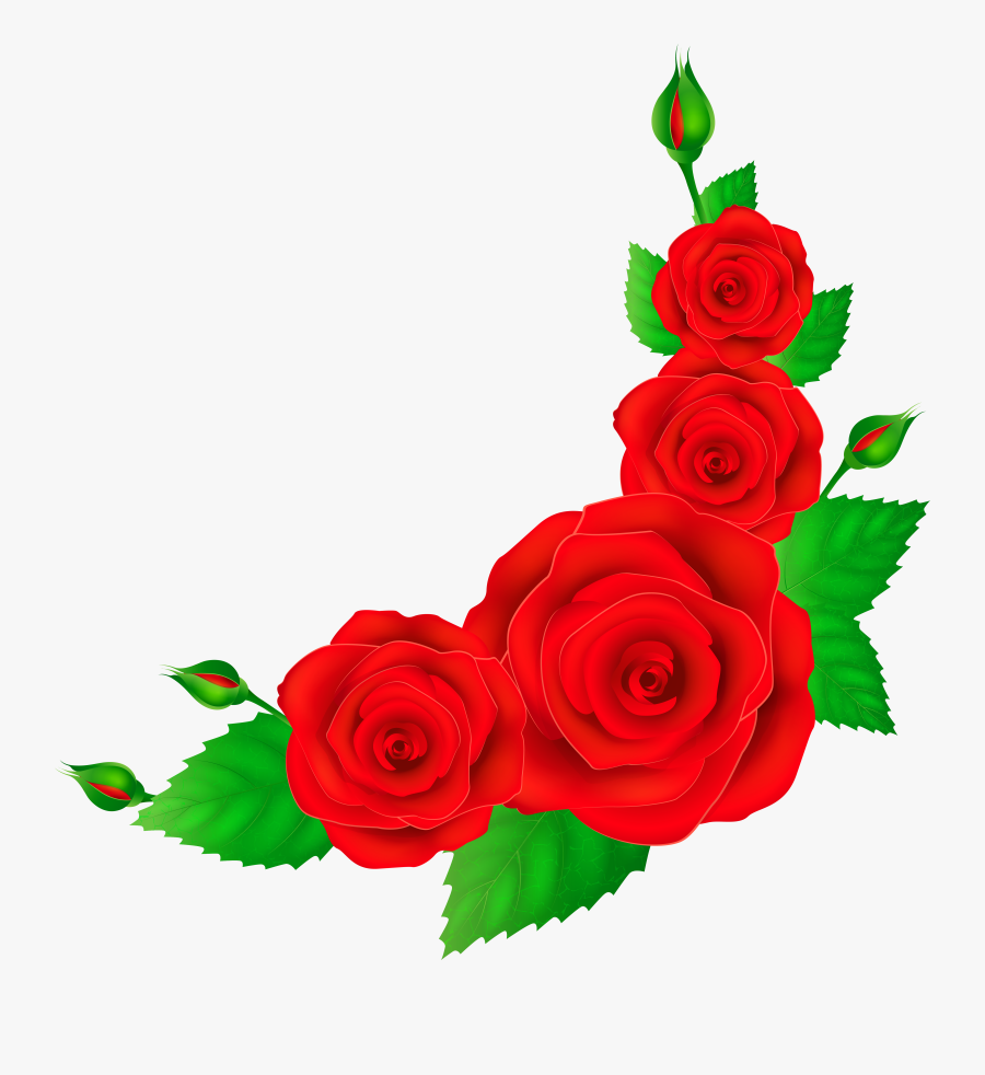 Red Roses Png Clip - Red Roses Corner Png, Transparent Clipart