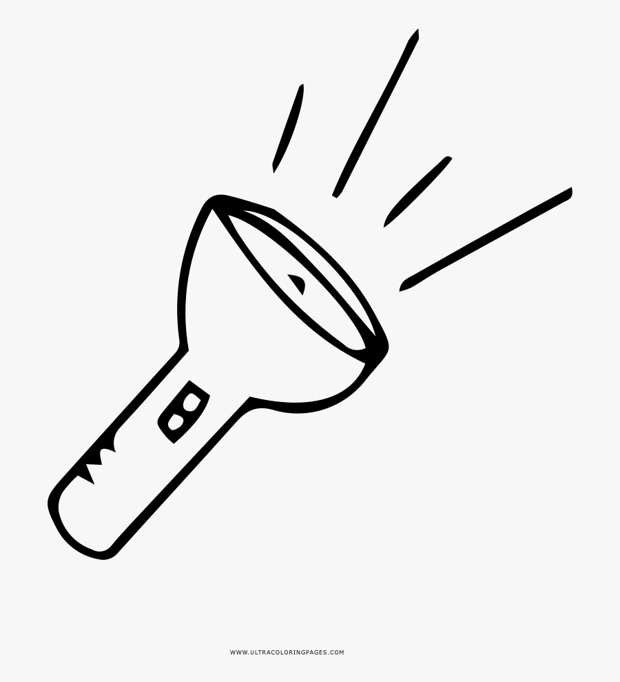 Flashlight Coloring Page, Transparent Clipart