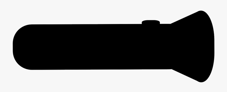 Flashlight Silhouette Clipart Black And White - Flashlight Silhouette, Transparent Clipart