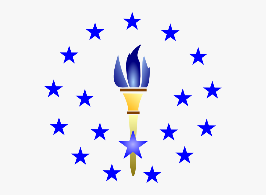 Clip Art At Clker - Torch Clip Art In Blue, Transparent Clipart