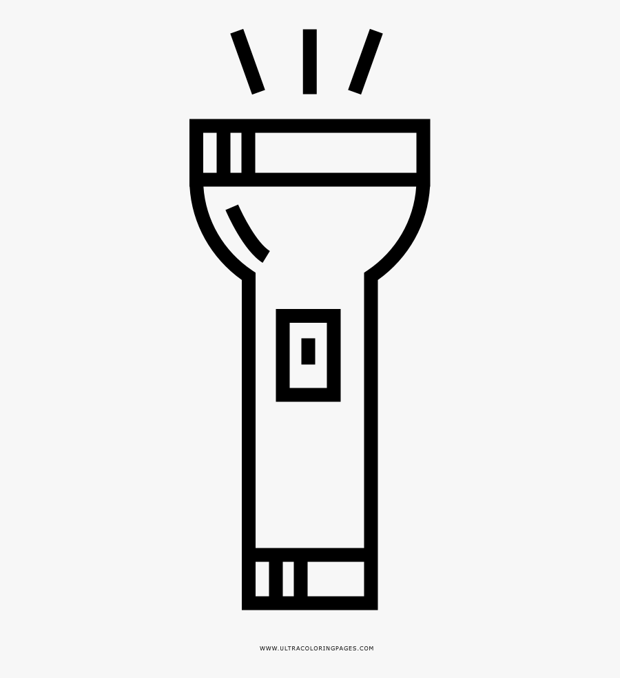 Flashlight Coloring Page, Transparent Clipart