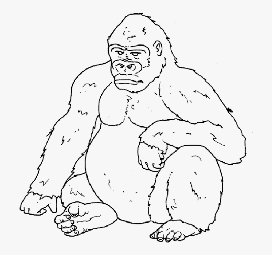 Silverback Gorilla Drawing At Getdrawings - Gorilla Kleurplaat, Transparent Clipart