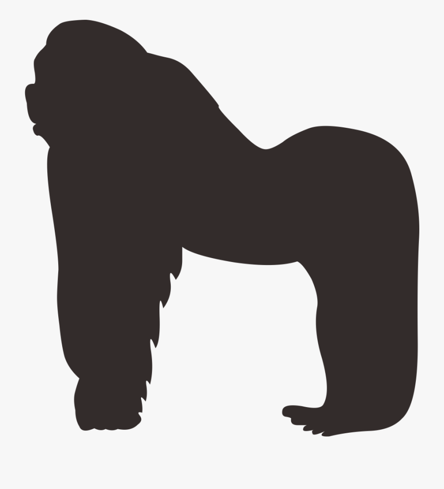 Gorilla Orangutan Silhouette - Gorilla, Transparent Clipart
