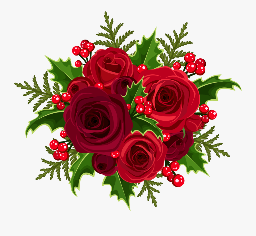 Transparent Flower Bouquet Clipart - Transparent Png Clipart Red Flowers Bouquet, Transparent Clipart