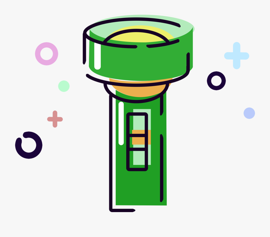 Mbe Daily Necessities Flashlight Cartoon Png And Psd - Stopwatch Cartoon Png, Transparent Clipart