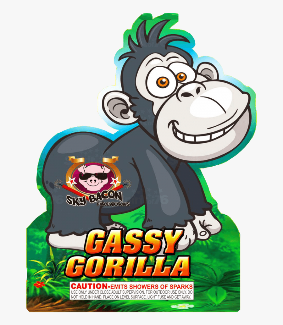 Gassy Gorilla Fireworks, Transparent Clipart