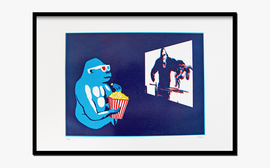 Gorilla Watching King Kong - Illustration, Transparent Clipart
